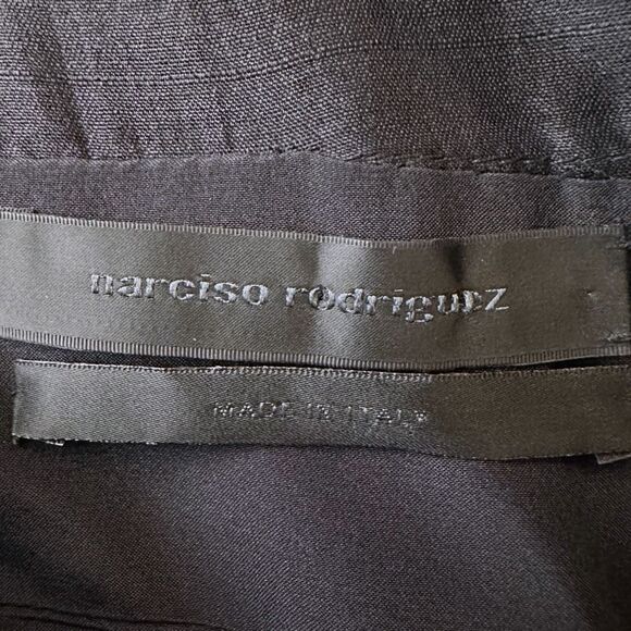 Narciso Rodriguez Black Silk Midi Cocktail Dress - Size 10 - Picture 6 of 8